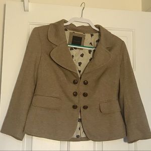 Soft heathered tan jersey blazer